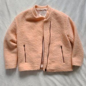 H&M blush mohair blend bomber